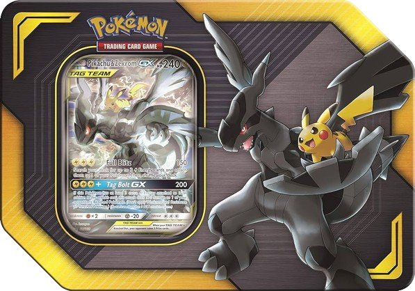Tag Team Pikachu & Zekrom Gx Tin 2021 Reprint