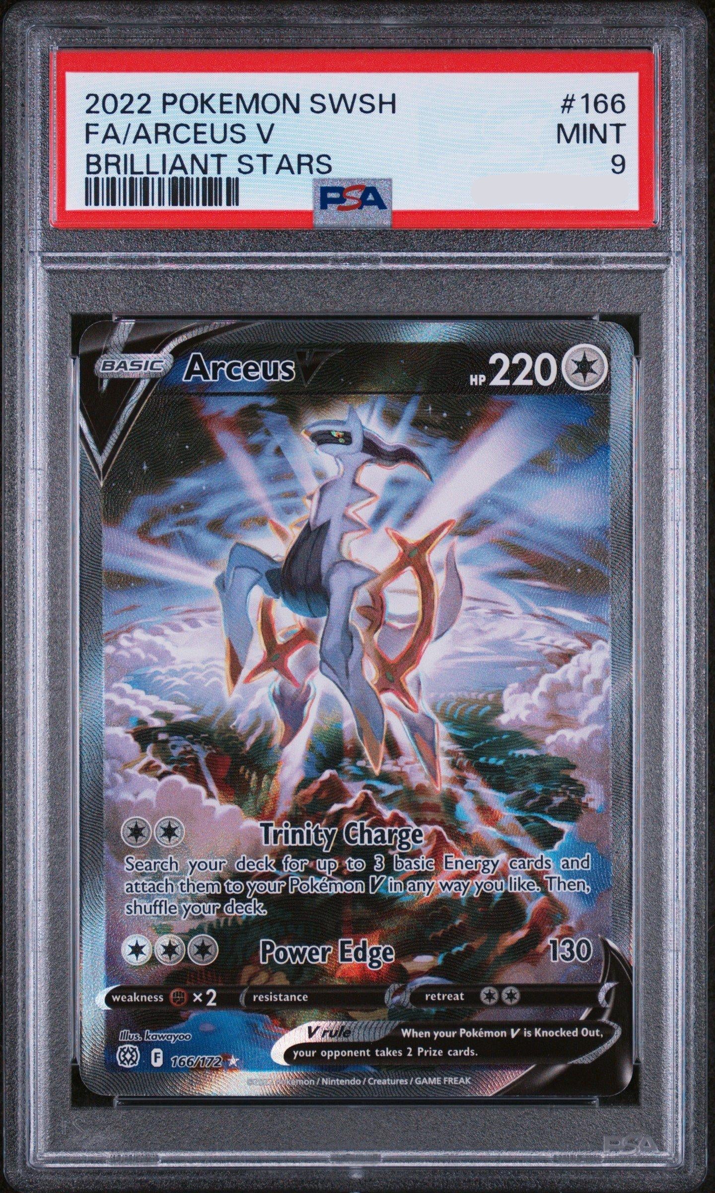 2022 Pokemon Sword & Shield Brilliant Stars Arceus V #166 Fa Brilliant Stars PSA 9
