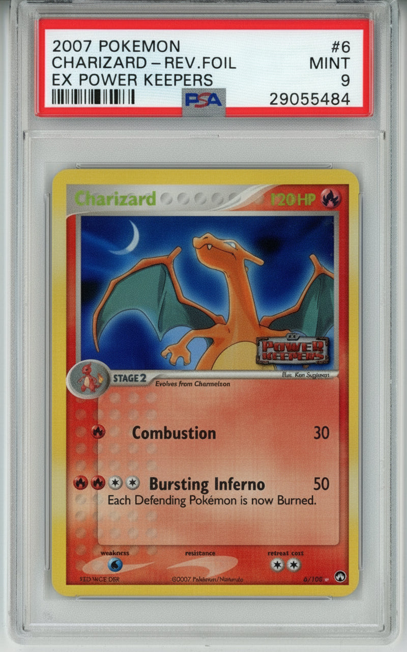 PSA 9 CHARIZARD-REV.FOIL POWER KEEPERS
