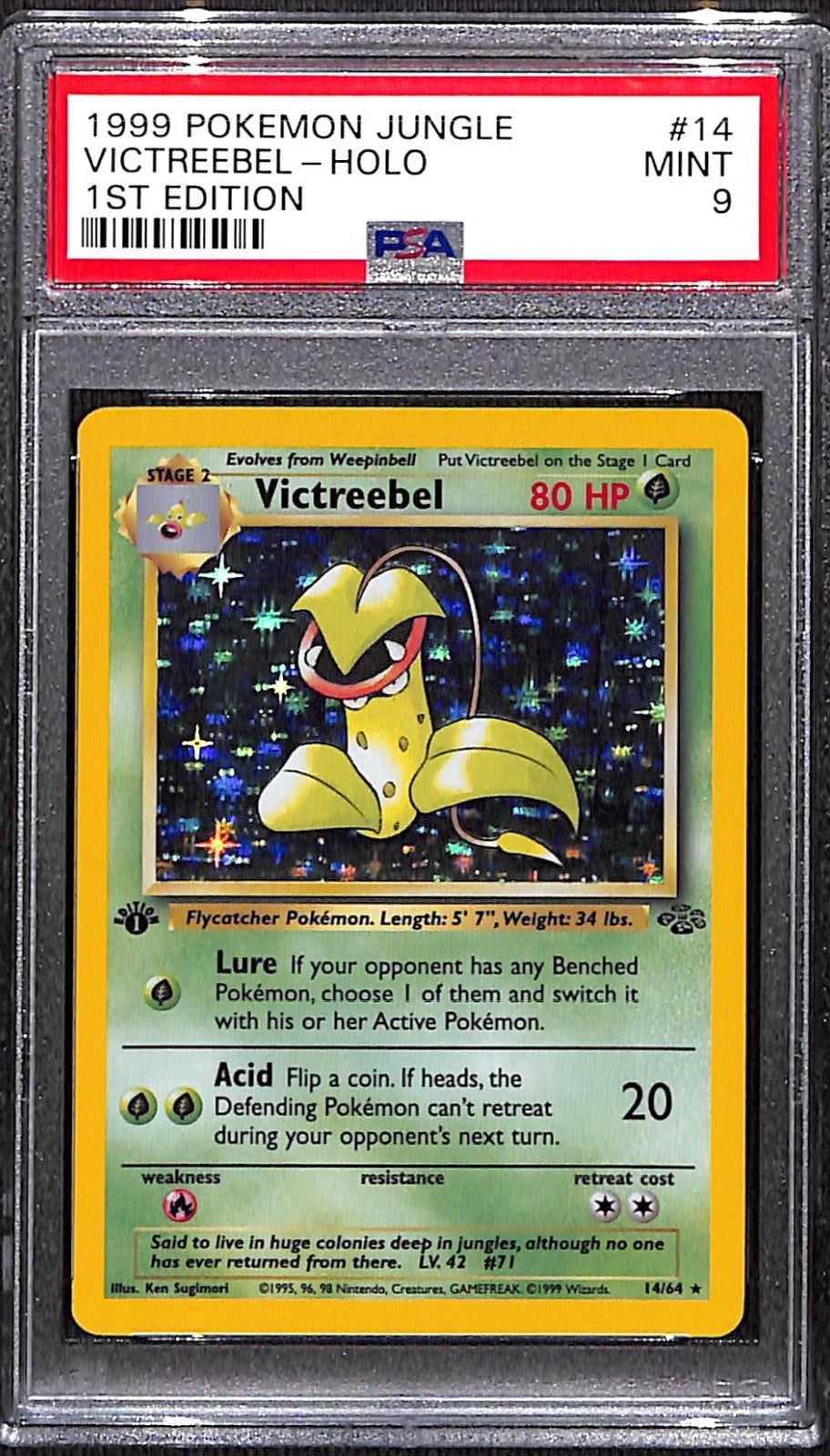 PSA 9 Victreebel Holo Jungle 1st Edition