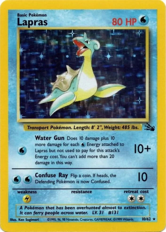 Lapras (10/62) - Fossil Unlimited Holofoil