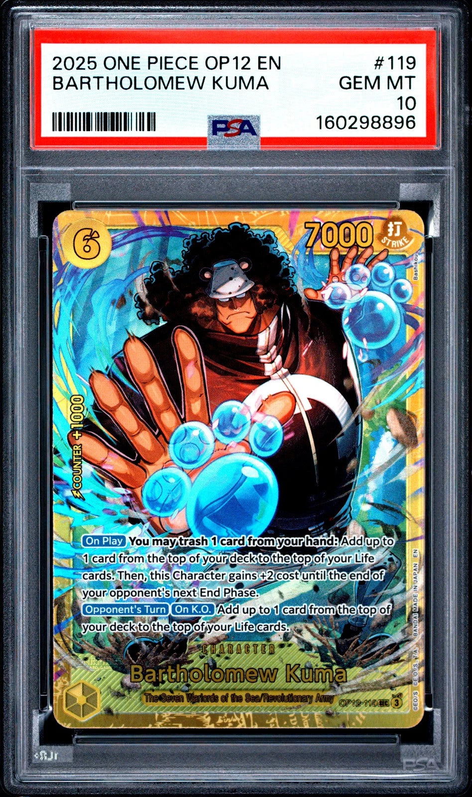 PSA 10 BARTHOLOMEW KUMA LEGACY OF THE MASTER