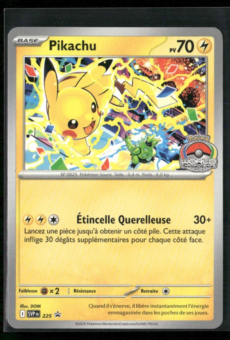 Pikachu FRENCH (World Championship 2025) (225) - SV Scarlet & Violet Promo Cards