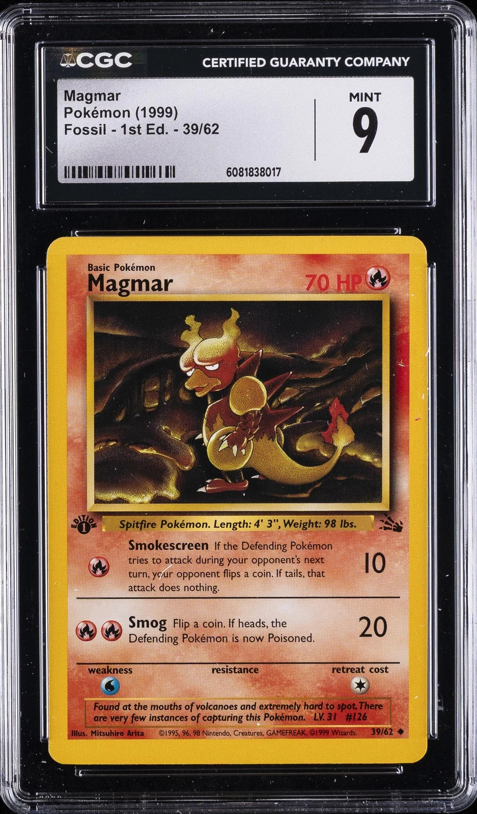 CGC 9 MAGMAR 1ST ED. FOSSIL