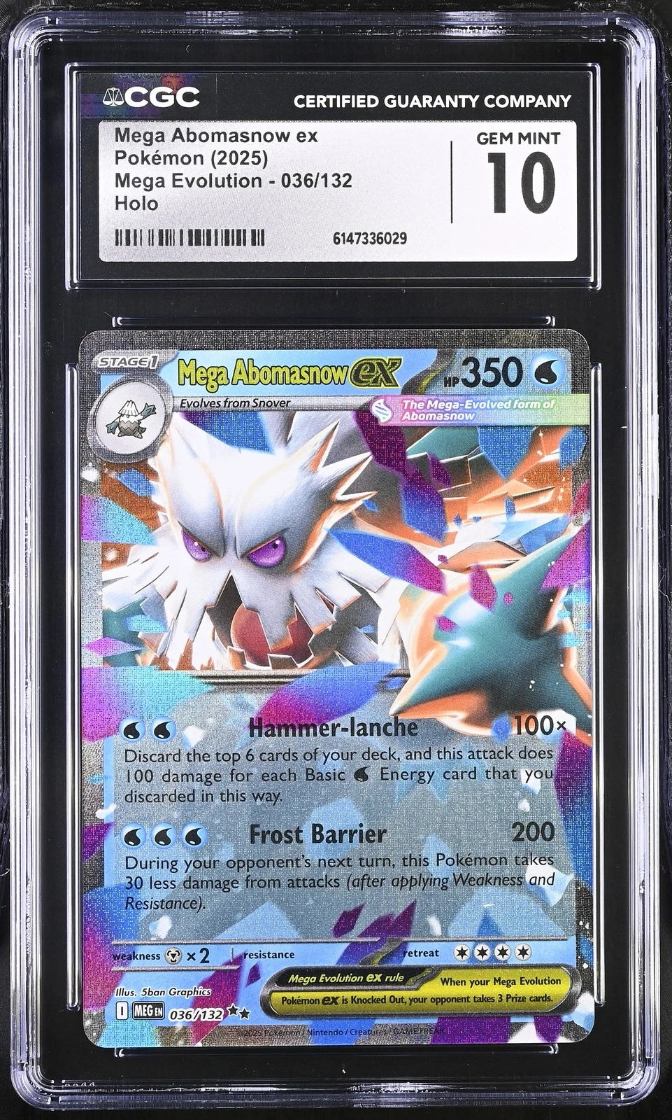 CGC 10 MEGA ABOMASNOW EX MEGA EVOLUTION
