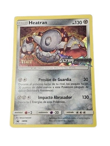 Heatran - Sun & Moon Ultra Prism - Pre release STAFF Promo - SM96 (LP)