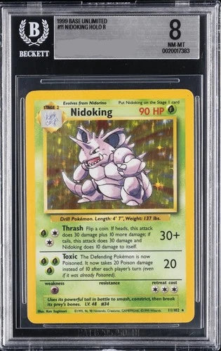 BGS 8 NIDOKING HOLO BASE SET UNLIMITED