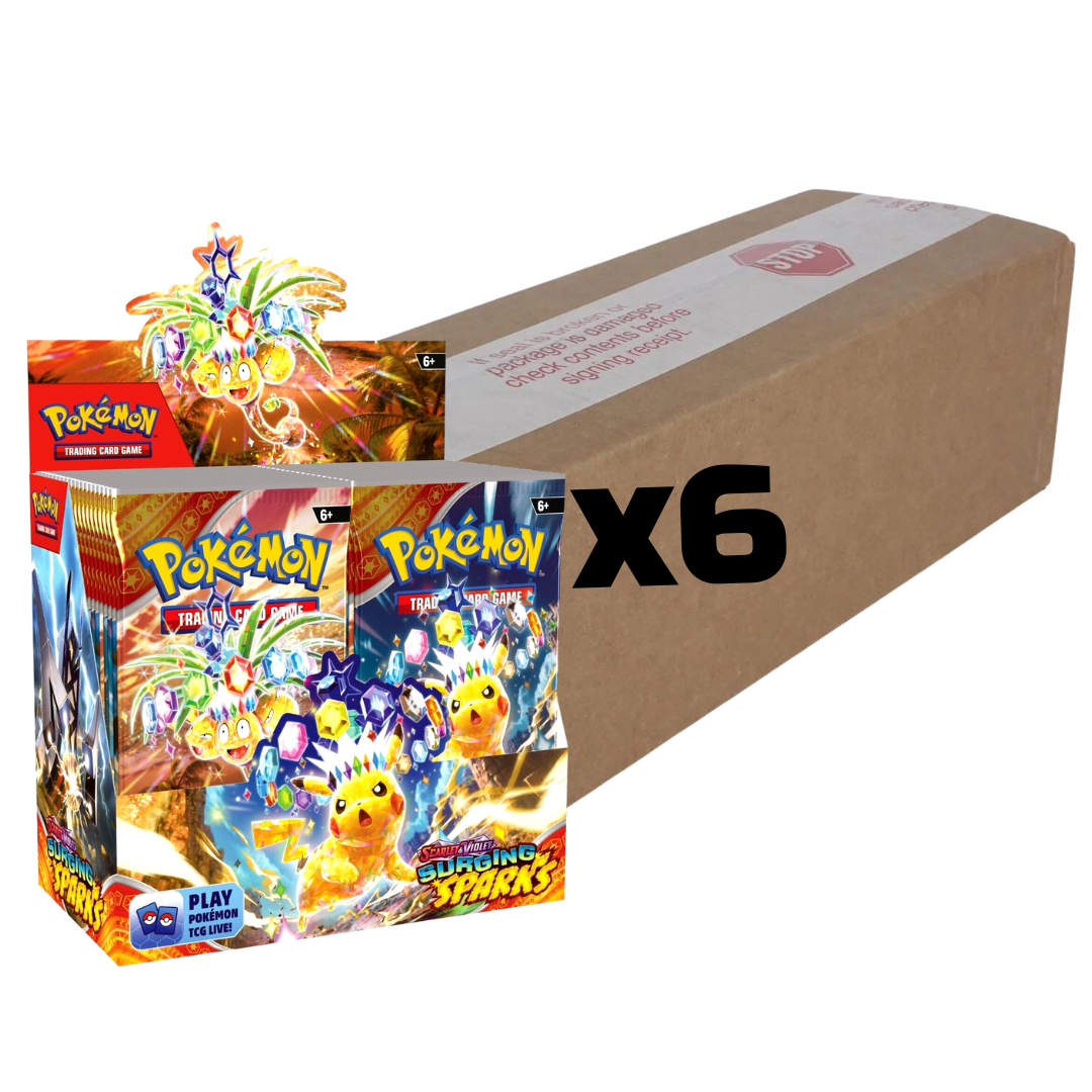 booster box case surging sparks Pokmon TCG: Scarlet & Violet Terawatts of electricity crash down from the sky in a tropical paradise Protector For Pokemon Surging Sparks