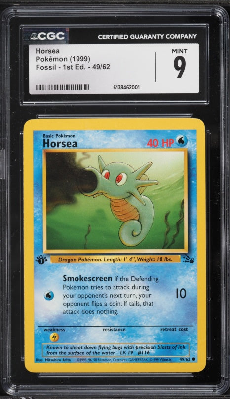 CGC 9 HORSEA FOSSIL 1ST ED