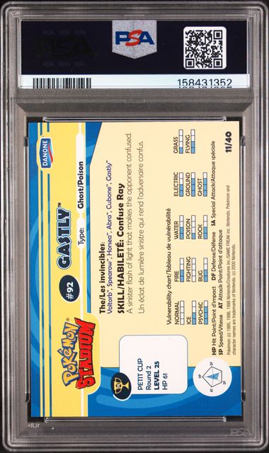 PSA 8 GASTLY DANONE STADIUM TIP