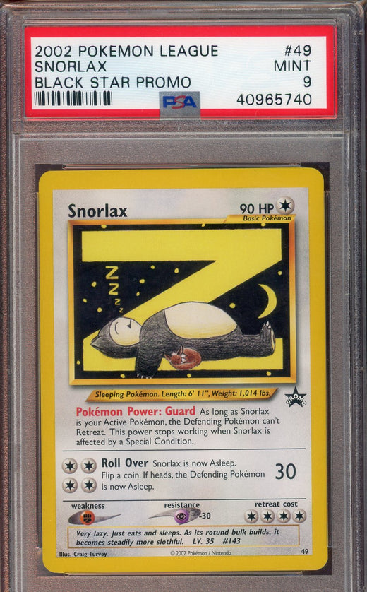 PSA 9 SNORLAX POKEMON LEAGUE PROMO