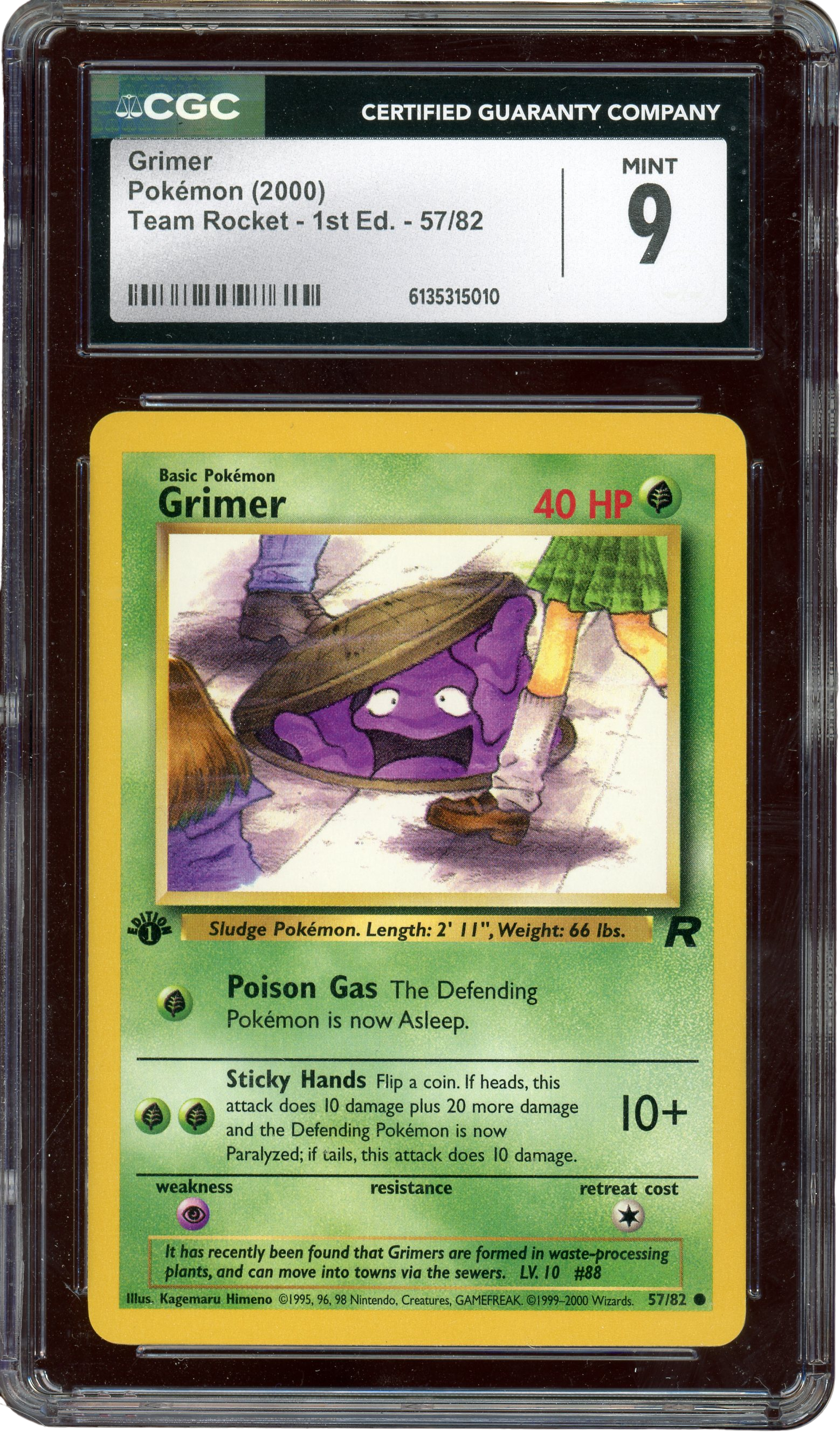CGC 9 GRIMER 1ST ED TEAM ROCKET