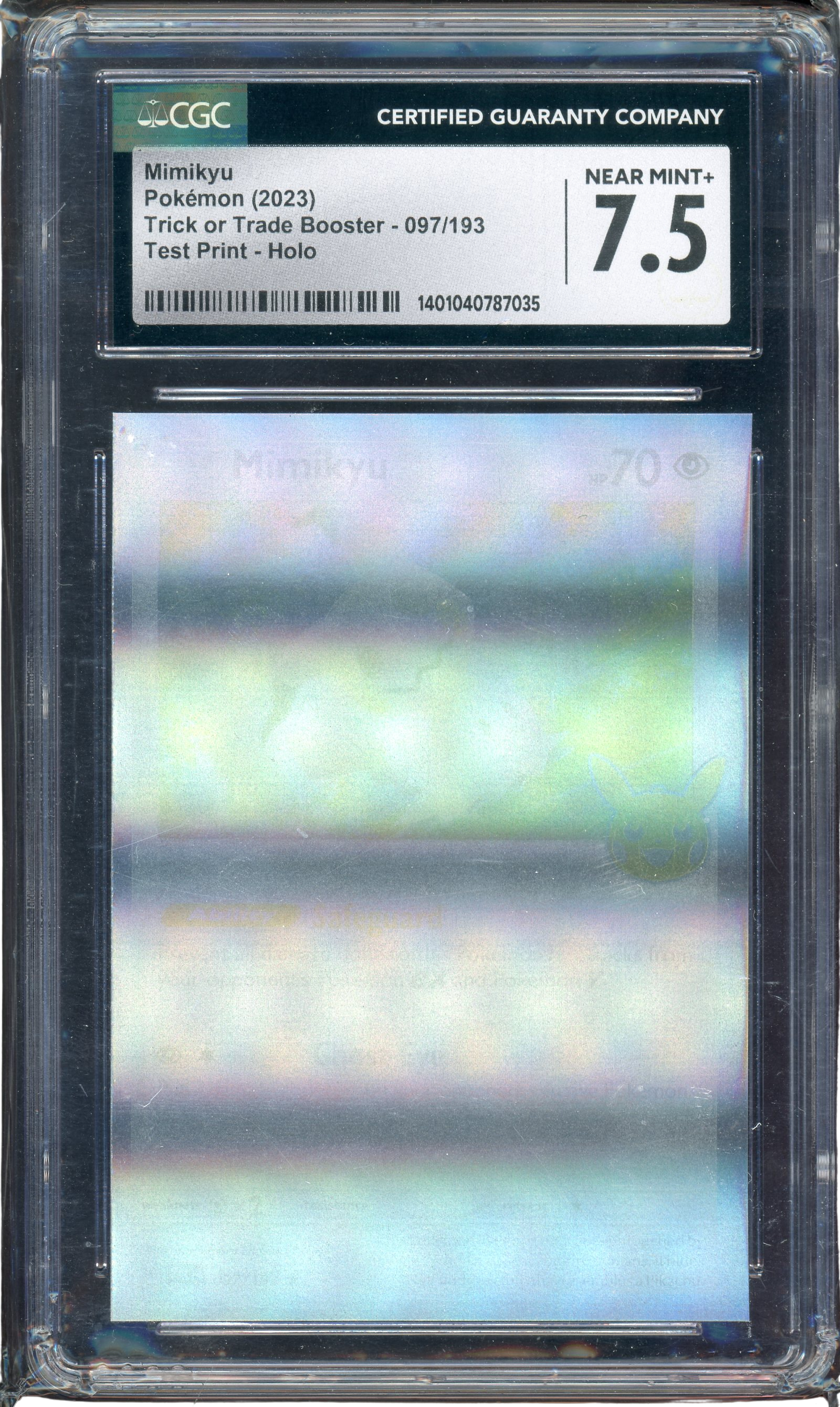 CGC 7.5 MIMIKYU TRICK OR TRADE * TEST PRINT * HOLO