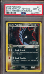PSA 10 DARK PUPITAR REV FOIL TEAM ROCKET RETURNS