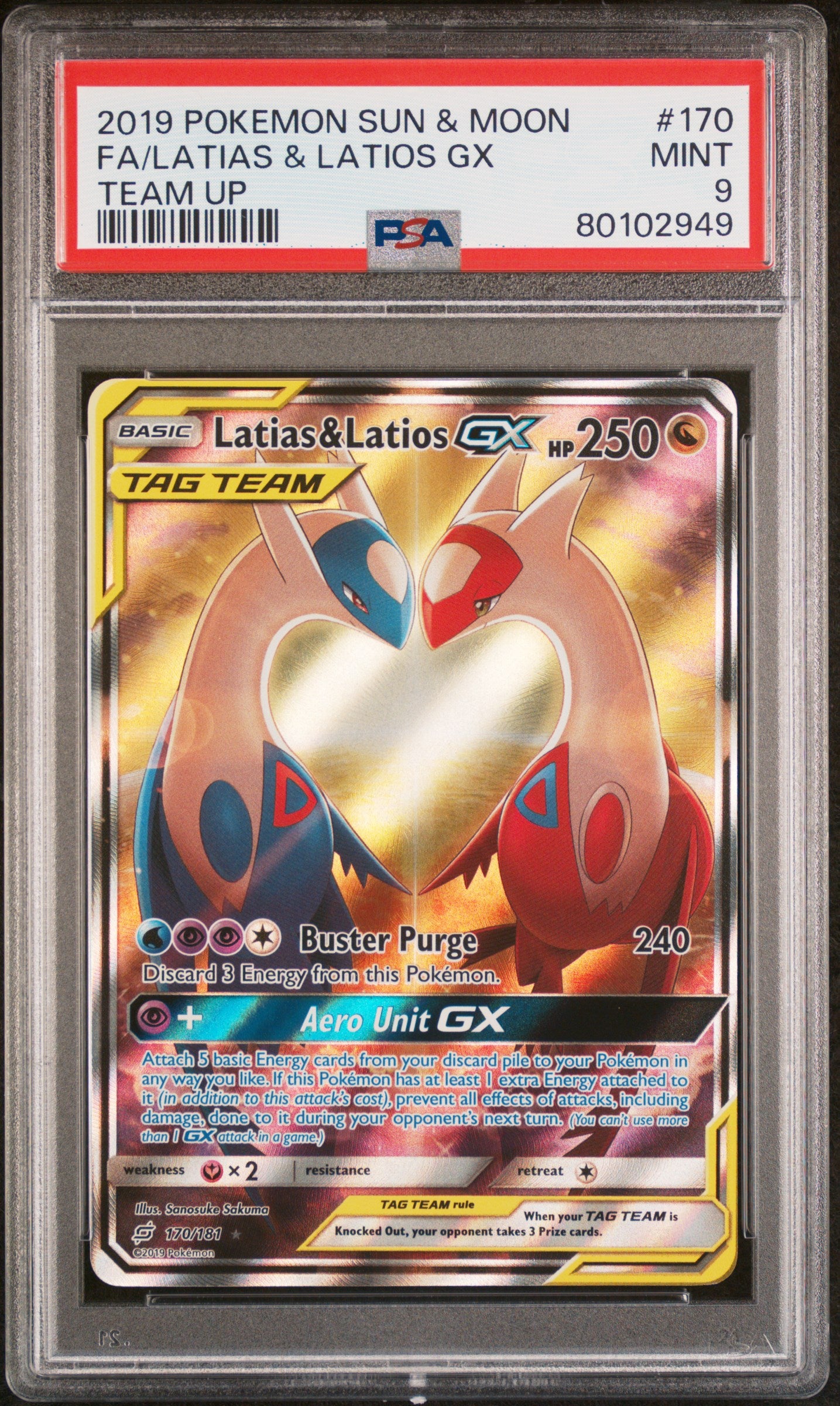 PSA 9 FA/LATIAS & LATIOS GX TEAM UP