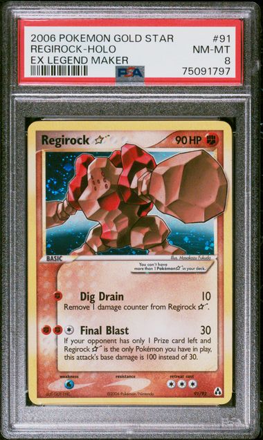 PSA 8 REGIROCK-HOLO EX LEGEND MAKER