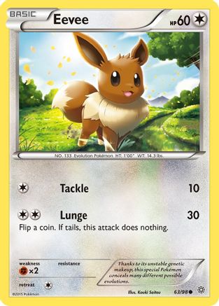 Eevee (63/98) - XY  Ancient Origins Reverse Holofoil