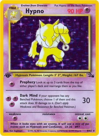 Hypno (8/62) - Fossil Unlimited Holofoil