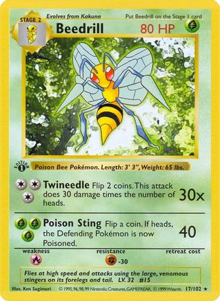 Beedrill (17/102) - Base Set Shadowless 1st Edition