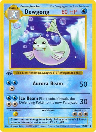 Dewgong (25/102) - Base Set Shadowless 1st Edition