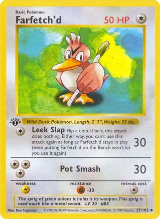 Farfetch'd (27/102) - Base Set Shadowless 1st Edition