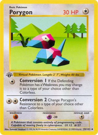Porygon (39/102) - Base Set Shadowless 1st Edition