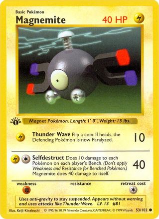 Magnemite (53/102) - Base Set Shadowless 1st Edition