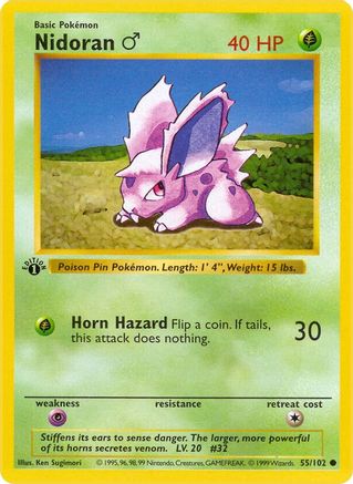 Nidoran M (55/102) - Base Set Shadowless 1st Edition