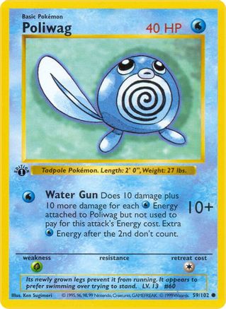 Poliwag (59/102) - Base Set Shadowless 1st Edition