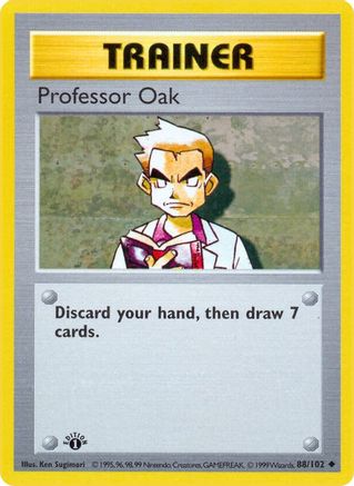 Professor Oak (88/102) - Base Set Shadowless 1st Edition