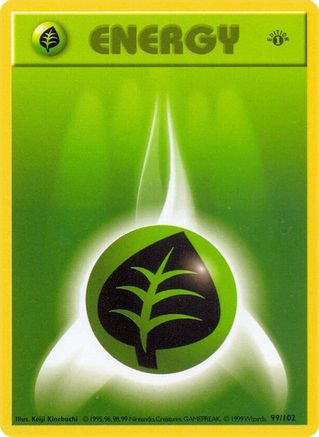 Grass Energy (99/102) - Base Set Shadowless 1st Edition