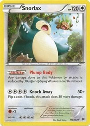 Snorlax (118/162) - XY  BREAKthrough Reverse Holofoil