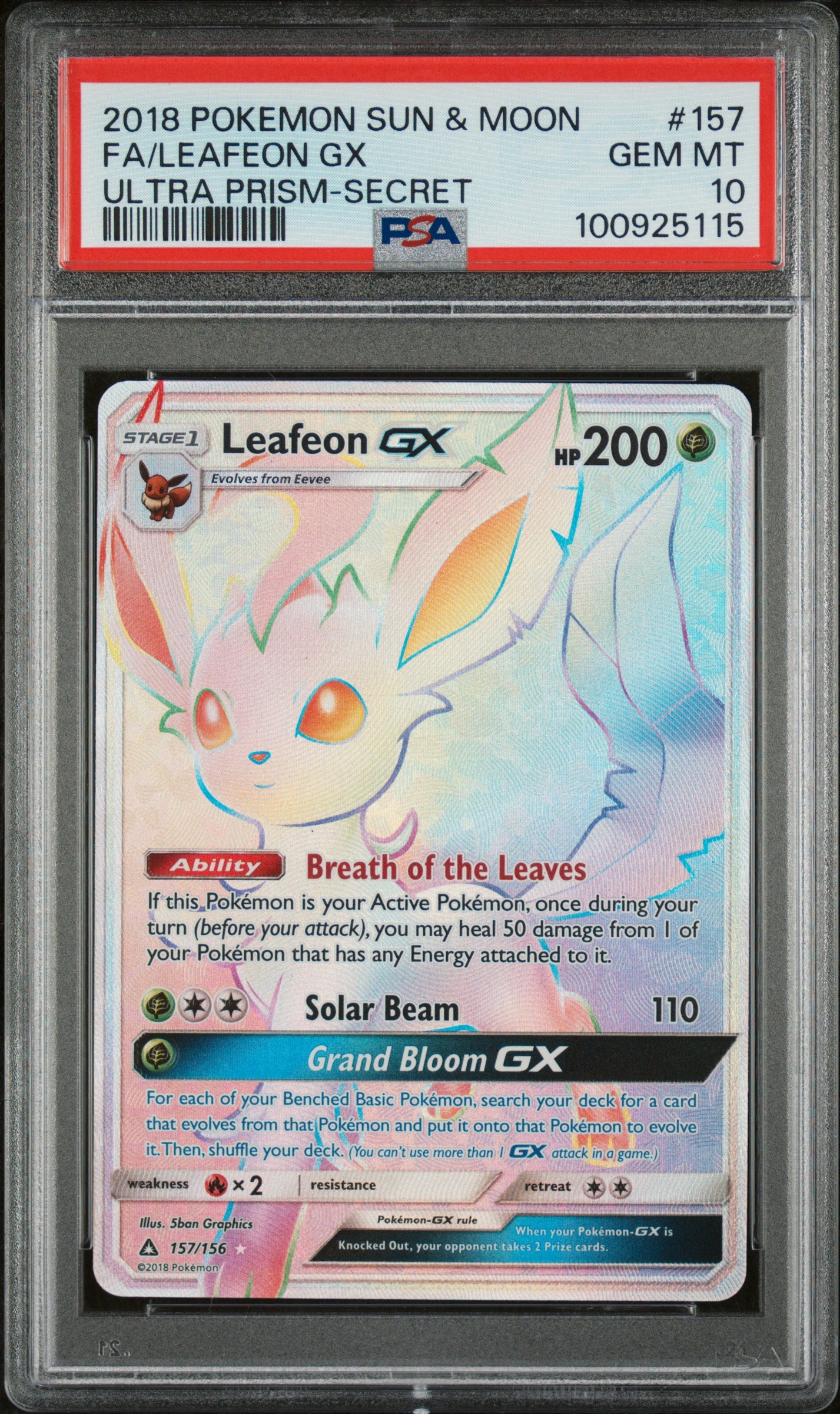 PSA 10 FA/LEAFEON GX ULTRA PRISM-SECRET