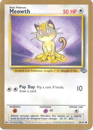 Meowth (Gold Bordered Promo) (56/64) - Miscellaneous Cards & Products