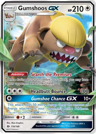 Gumshoos GX (110/149) - SM Base Set Holofoil