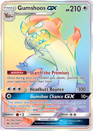 Gumshoos GX (Secret) (157/149) - SM Base Set Holofoil