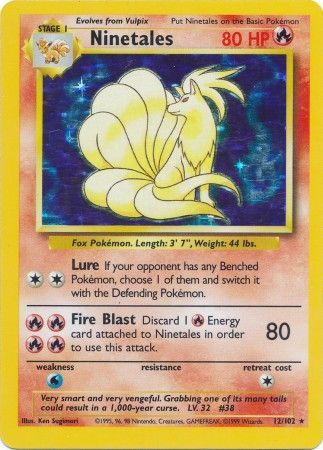 PSA 9Ninetales #12/102 Base Set Unlimited