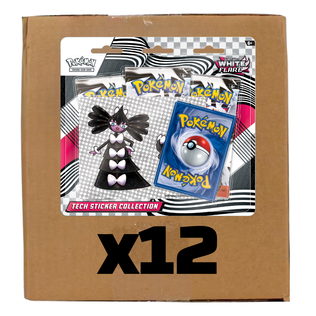 Sealed Case White Flare Tech Sticker 3-Packs Blister