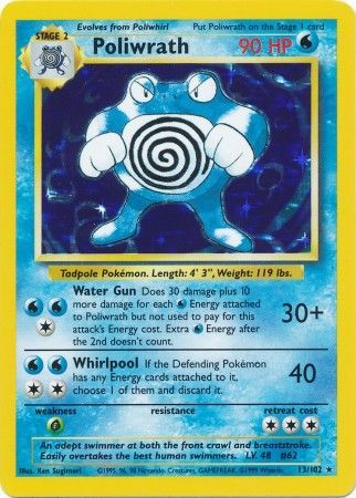 PSA 9Poliwrath #13/102 Base Set Unlimited