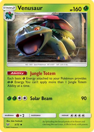 Venusaur (3/73) - Shining Legends Reverse Holofoil