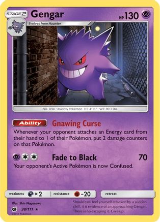 Gengar (38/111) - SM  Crimson Invasion Reverse Holofoil