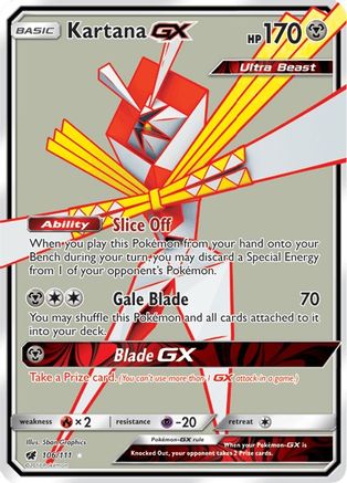 Kartana GX (Full Art) (106/111) - SM  Crimson Invasion Holofoil