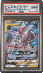 PSA 10 FA/MEWTWO & MEW GX SM BLACK STAR PROMO