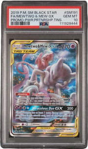 PSA 10 FA/MEWTWO & MEW GX SM BLACK STAR PROMO