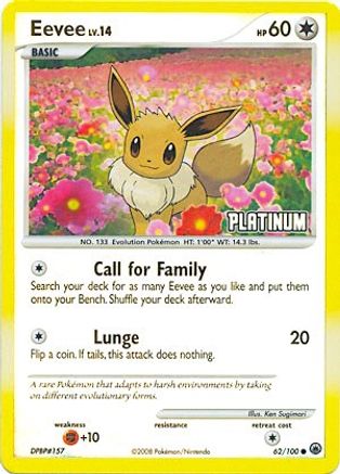 Eevee [Platinum] (62/100) - Burger King Promos Reverse Holofoil