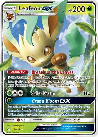 Leafeon GX (13/156) - SM  Ultra Prism Holofoil