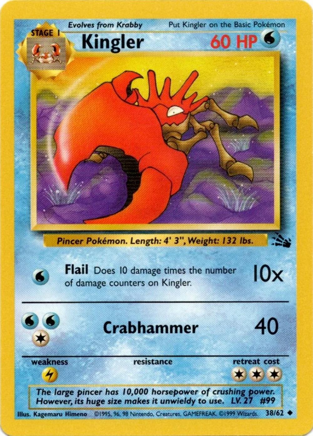 Kingler (38/62) - Fossil Unlimited