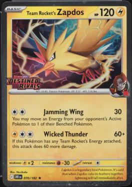 Team Rocket's Zapdos (Destined Rivals Stamp) (70) - Miscellaneous Cards & Products Holofoil