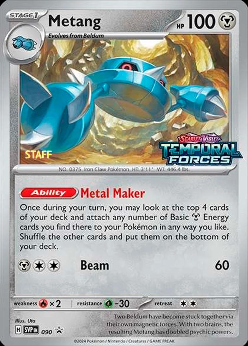 Metang (Prerelease) [Staff] (90) - SV Scarlet & Violet Promo Cards Holofoil