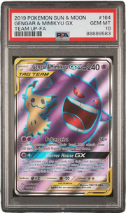 PSA 10 GENGAR & MIMIKYU GX TEAM UP